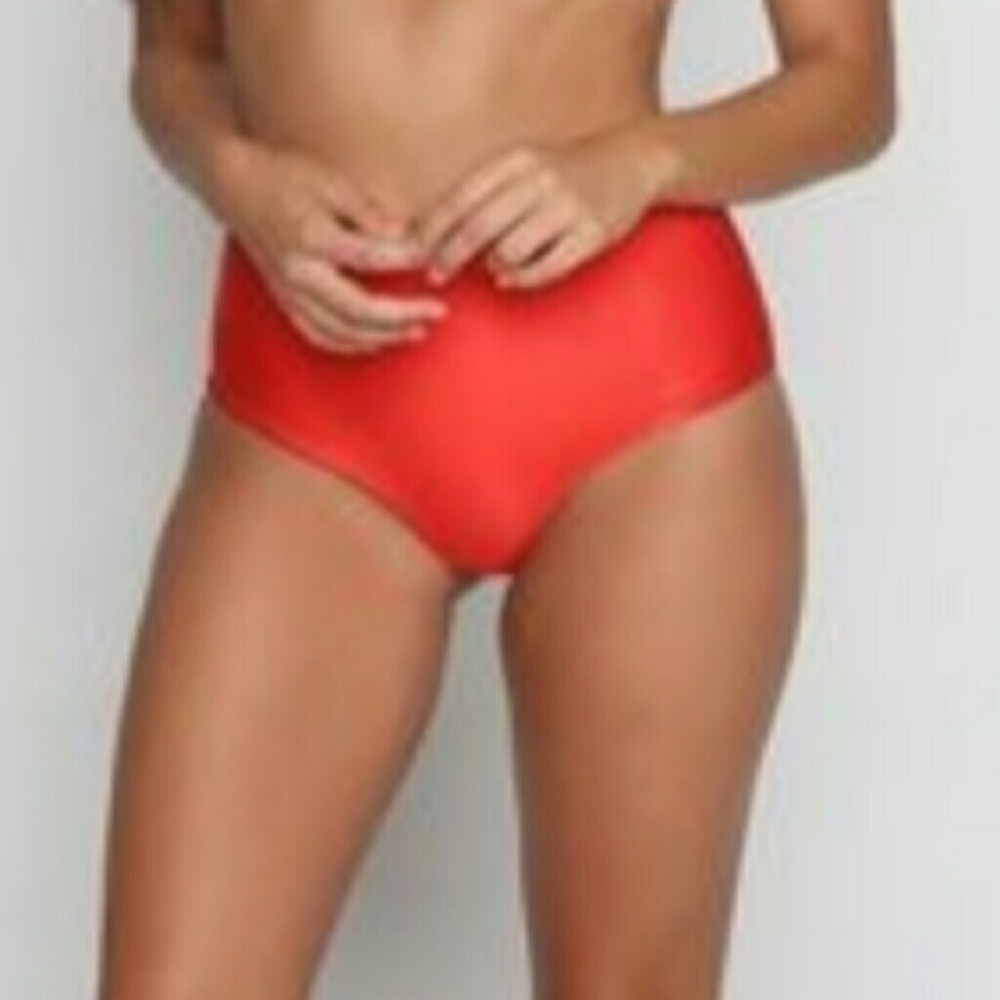 Mochi Swim Bottom in RED Fever NWT High Waist.